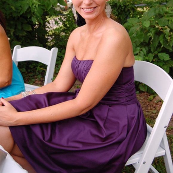 David's Bridal Strapless Ruched Dress - Picture 7 of 10